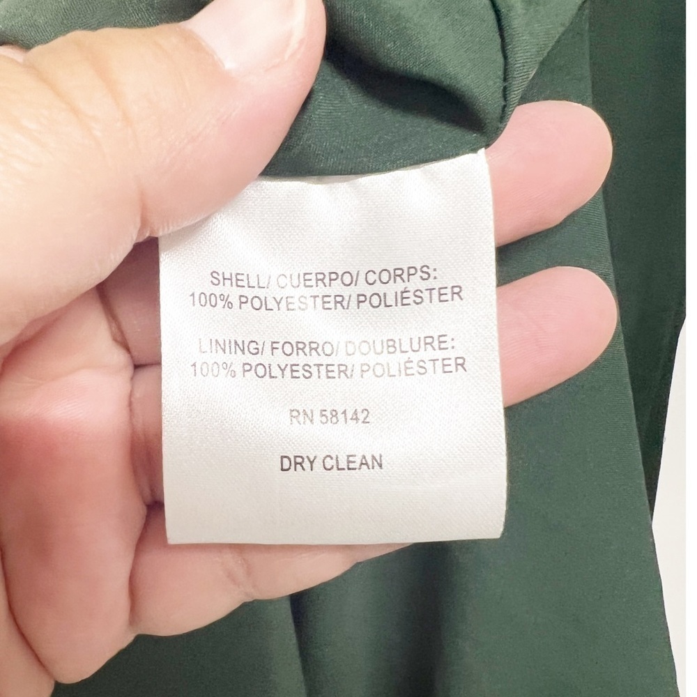 Gal Meets Glam Collection Evergreen Satin Noelle Twist Neck Dress Sz 4P - Picture 10 of 10